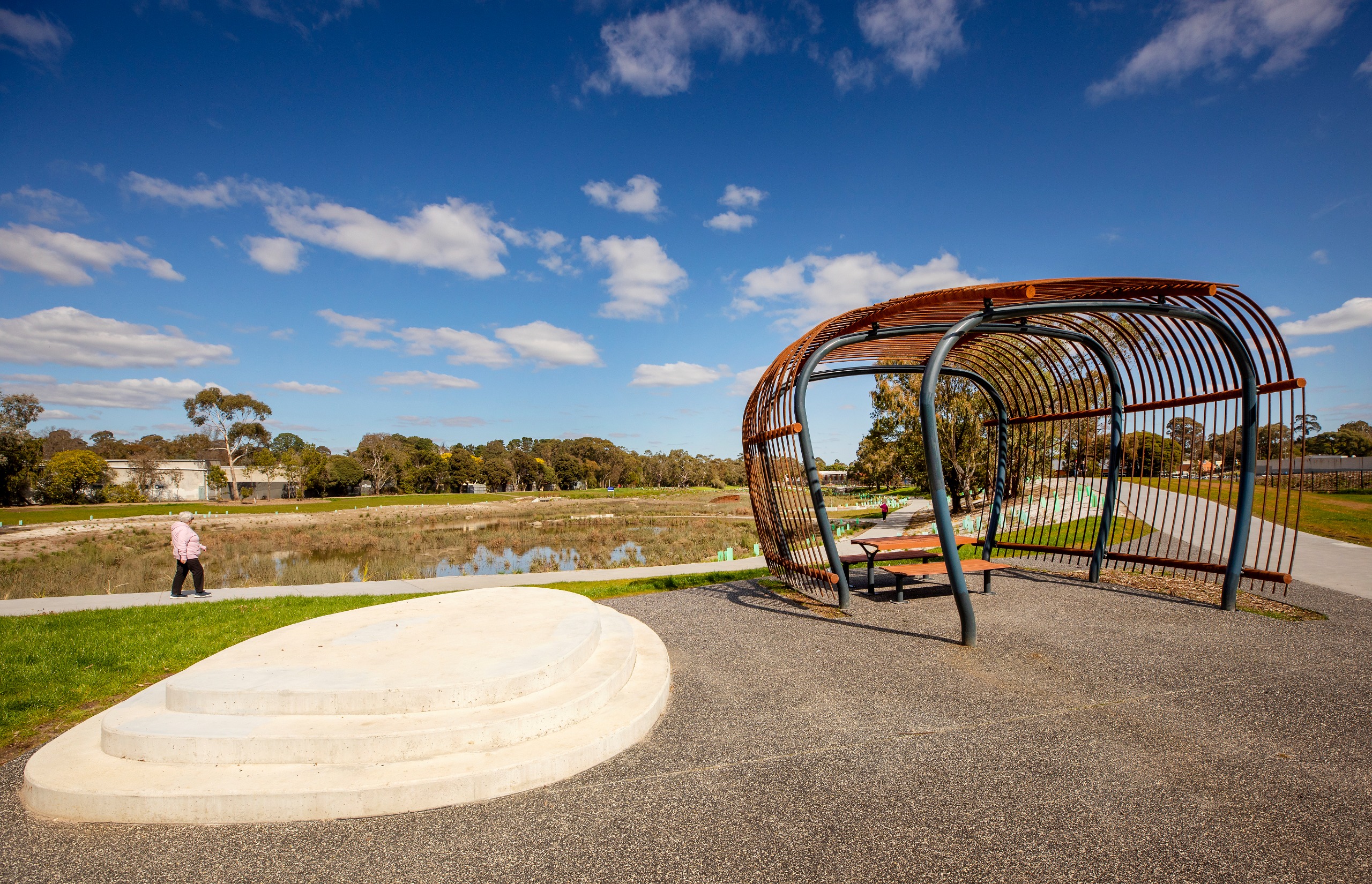 Shelter and gathering space at Tarralla wetland