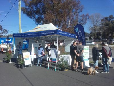 Tarralla Creek Community event outdoors with display tent